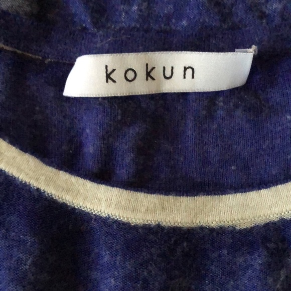 Kokun Bamboo and cashmere multi block colored lightweight long sleeved top - Picture 6 of 11